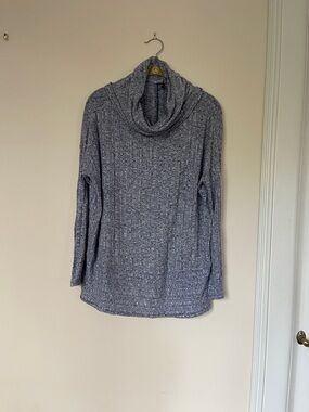 Cozy Gray Cowl Neck Women's Sweater